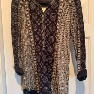 Lucky Brand blue print tunic size small